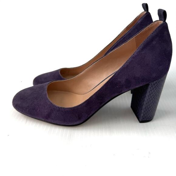 Franco Sarto Shoes - Franco Sarto Ingall snake pattern heel suede boots pumps purple size 6.5